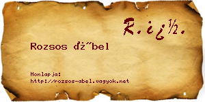 Rozsos Ábel névjegykártya