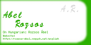 abel rozsos business card